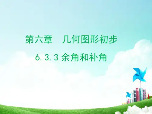 6.3.3 余角和补角  课件(共30张PPT)人教版(2024)数学七年级上册