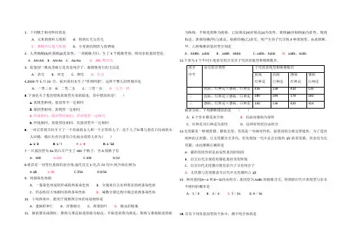 分离定律和自由组合定律习题
