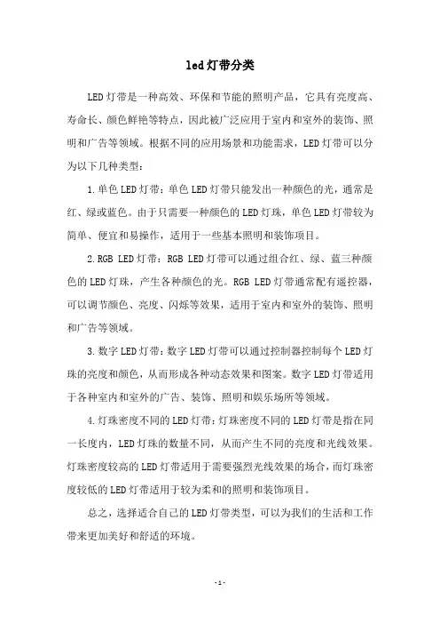 led灯带分类