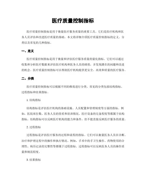 医疗质量控制指标