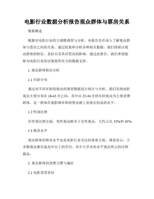 电影行业数据分析报告观众群体与票房关系