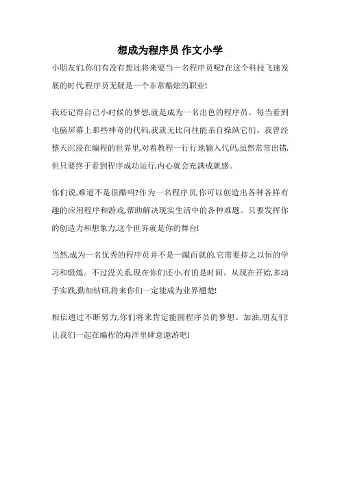 想成为程序员 作文小学