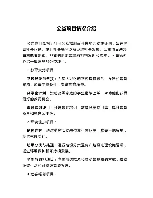 公益项目情况介绍