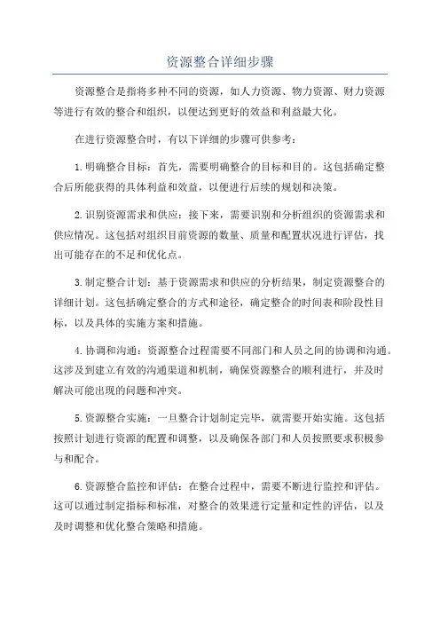 资源整合详细步骤