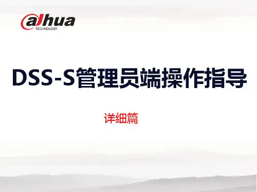 DSS-S管理员端操作指导