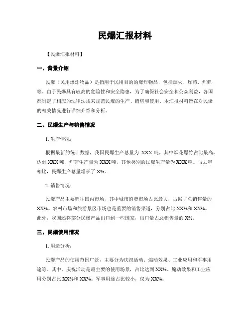 民爆汇报材料