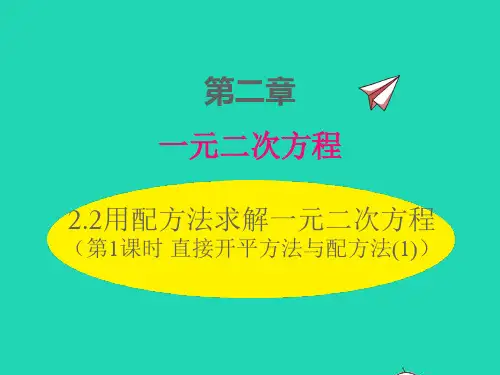 2022年九年级数学上册第二章一元二次方程2.2用配方法求解一元二次方程第1课时直接开平方法与配方法