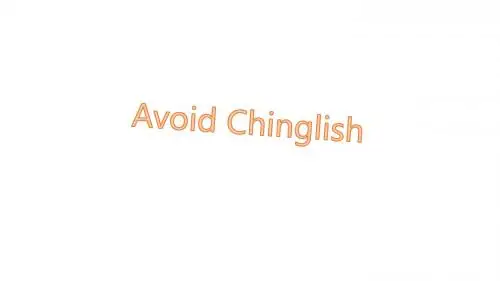 Avoid Chinglish