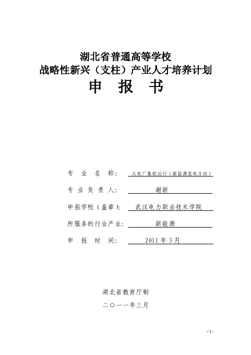 战略性新兴（支柱）产业人才培养计划