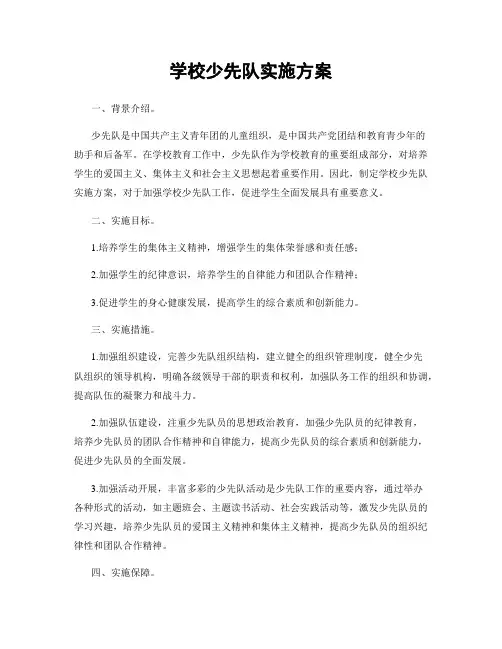 学校少先队实施方案
