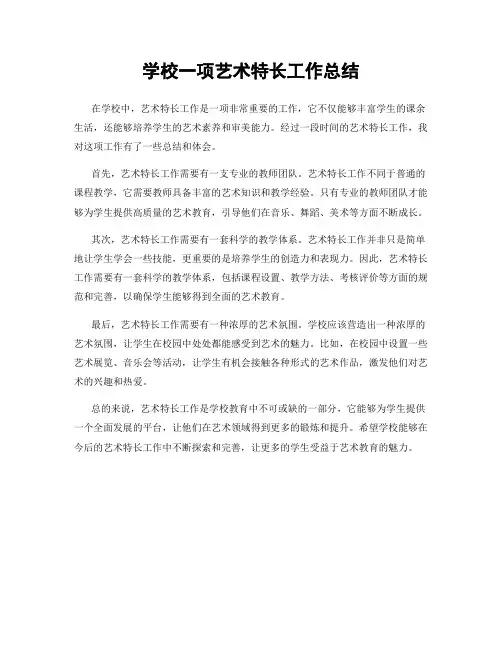 学校一项艺术特长工作总结
