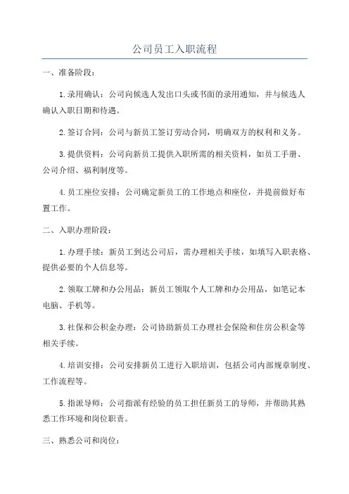 公司员工入职流程