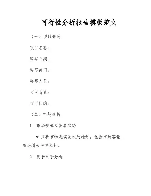 可行性分析报告模板范文