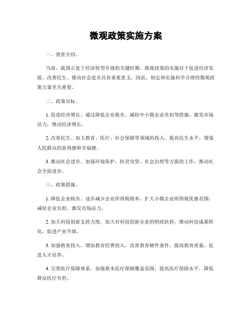 微观政策实施方案