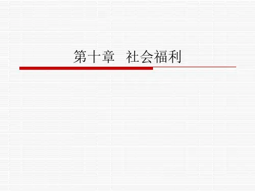 第十章  社会福利
