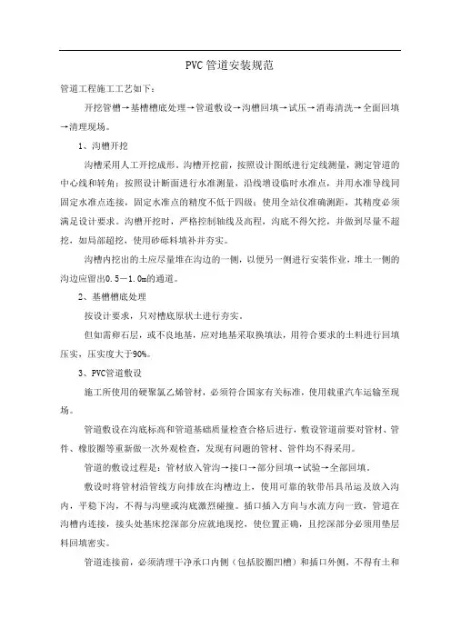 PVC管道安装基本规范