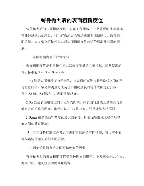 铸件抛丸后的表面粗糙度值