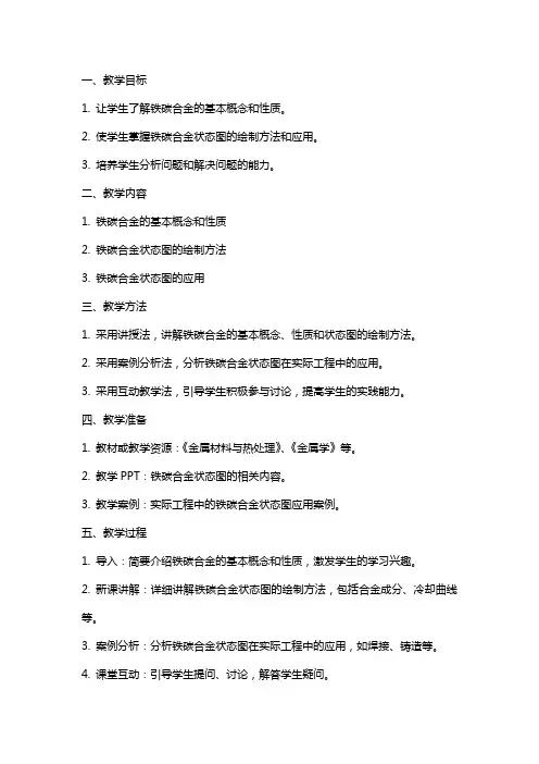 机电王伟教案铁碳合金状态图
