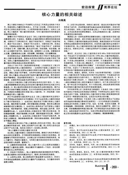 核心力量的相关综述