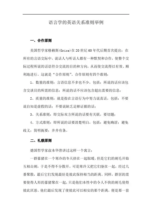 语言学的英语关系准则举例
