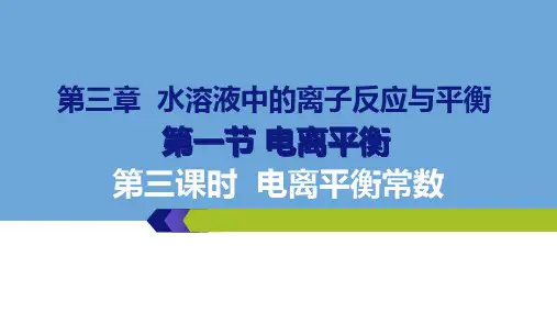电离平衡常数ppt课件
