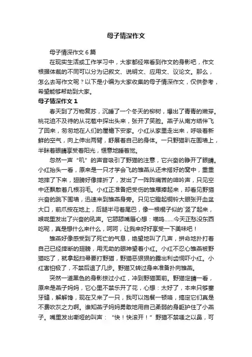 母子情深作文