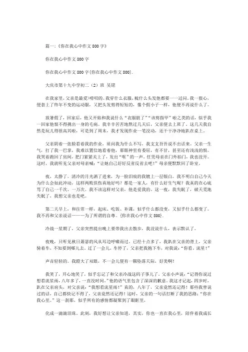 你在我心中作文800