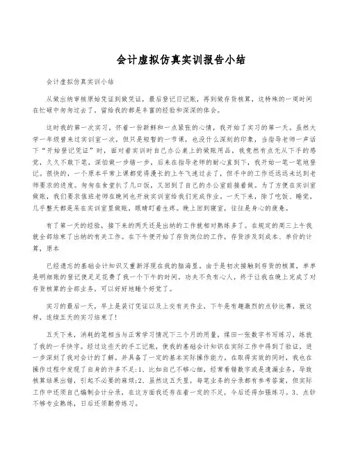 会计虚拟仿真实训报告小结