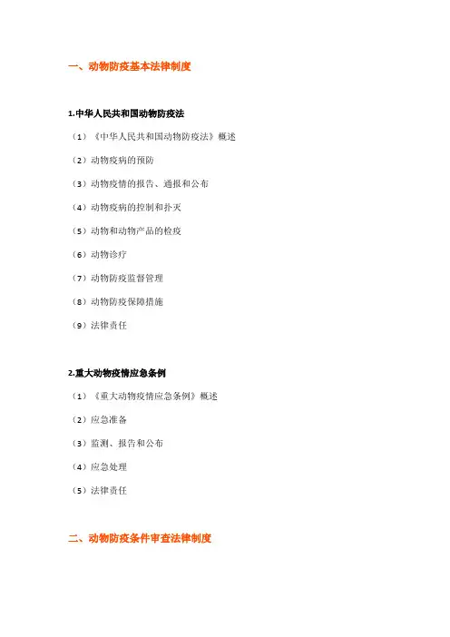 2024执业兽医考试大纲(基础科目一)