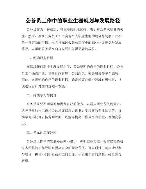 公务员工作中的职业生涯规划与发展路径