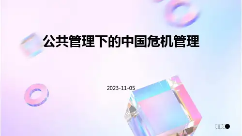 公共管理下的中国危机管理