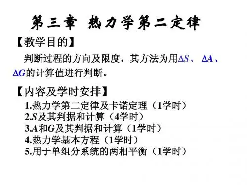 物理化学： 热力学第二定律