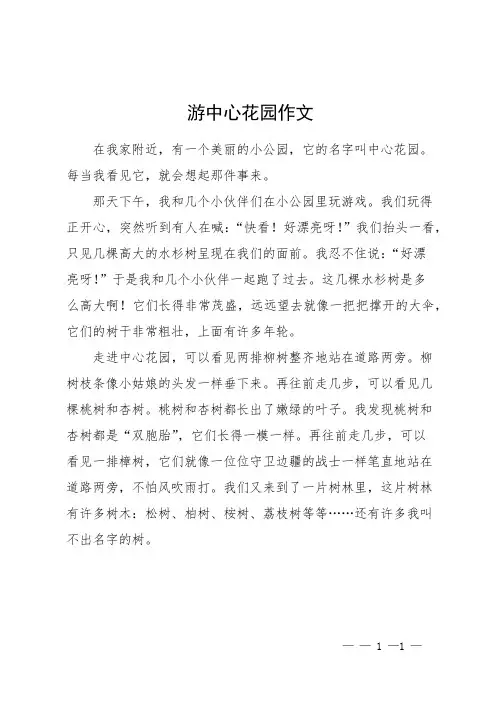 游中心花园作文