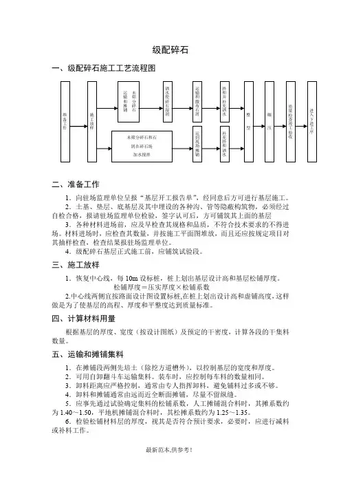 级配碎石施工工艺及方法