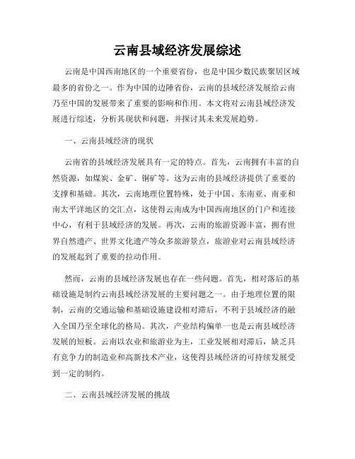 云南县域经济发展综述