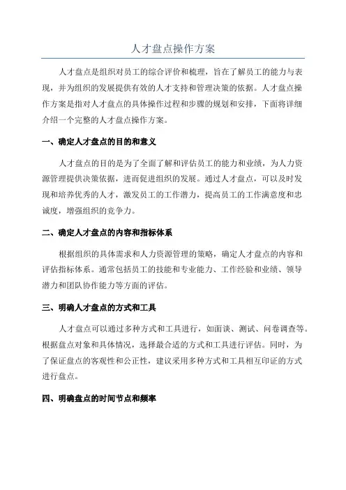 人才盘点操作方案