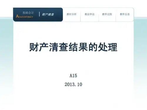 财产清查结果的处理  说课
