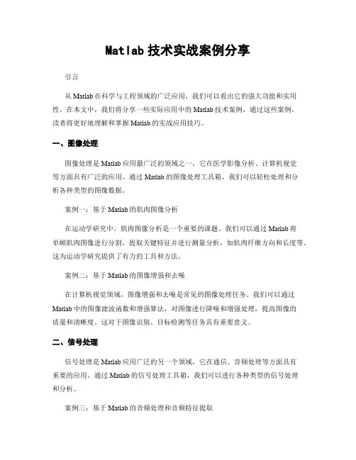 Matlab技术实战案例分享