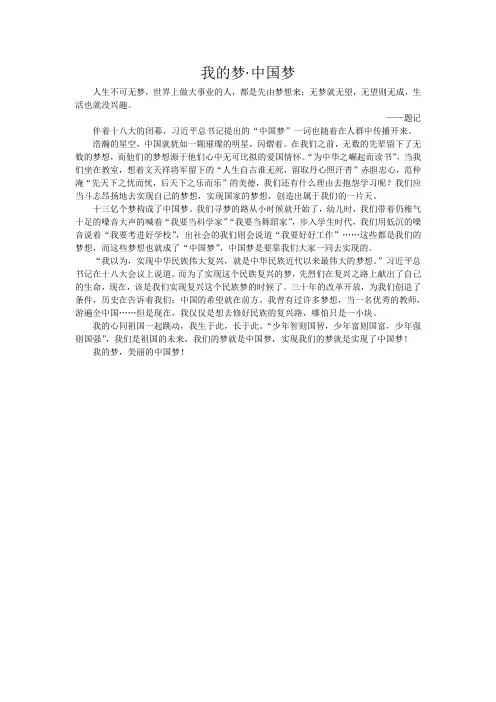 我的梦·中国梦(陈佳琦)