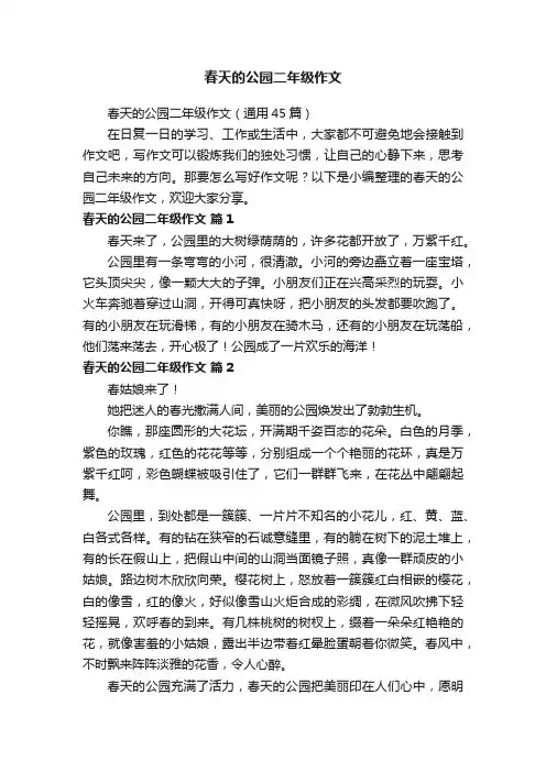 春天的公园二年级作文（通用45篇）