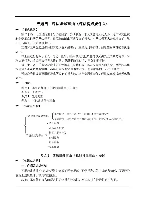 独角兽2019刑法讲义- 违法阻却事由