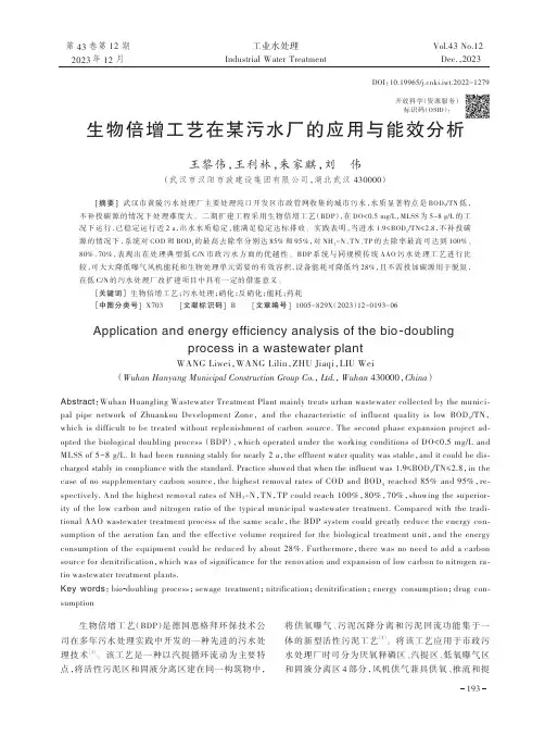 生物倍增工艺在某污水厂的应用与能效分析