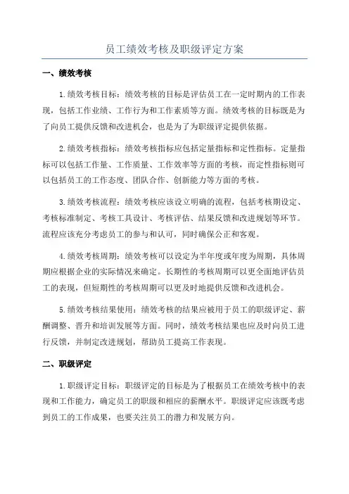 员工绩效考核及职级评定方案