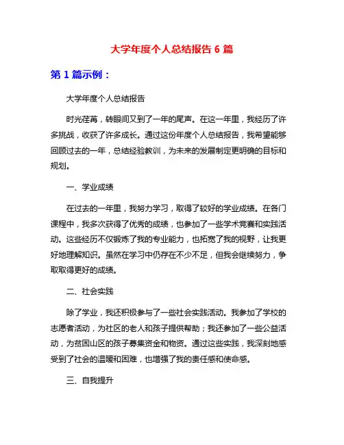 大学年度个人总结报告6篇