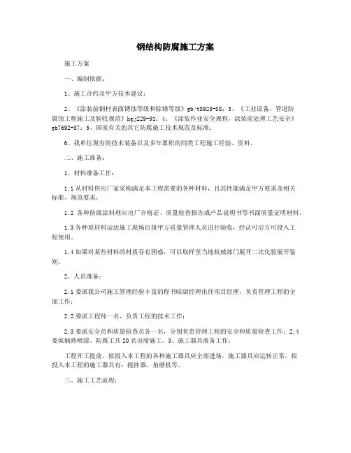 钢结构防腐施工方案