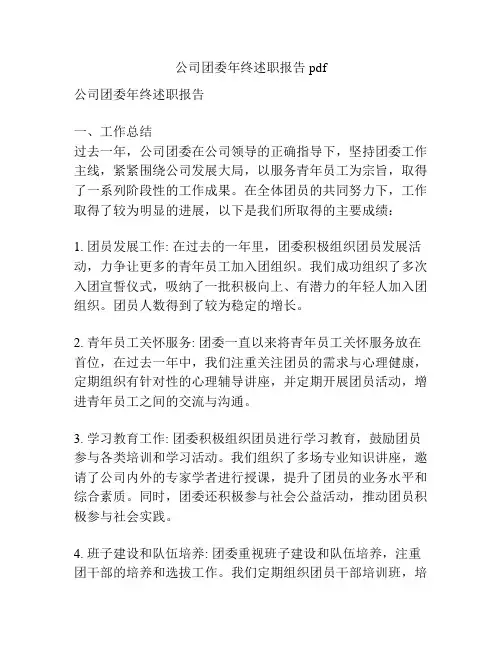 公司团委年终述职报告pdf