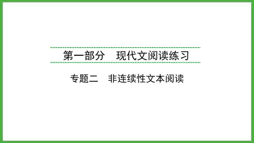 2024省福建省中考语文练习++专题2 非连续性文本阅读+++课件