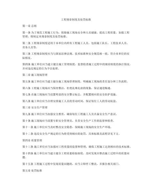 工程规章制度及处罚标准