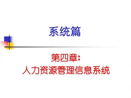 第4章人力资源管理信息系统-PPT课件