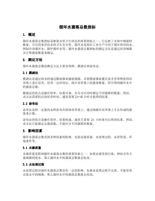 循环水菌落总数指标